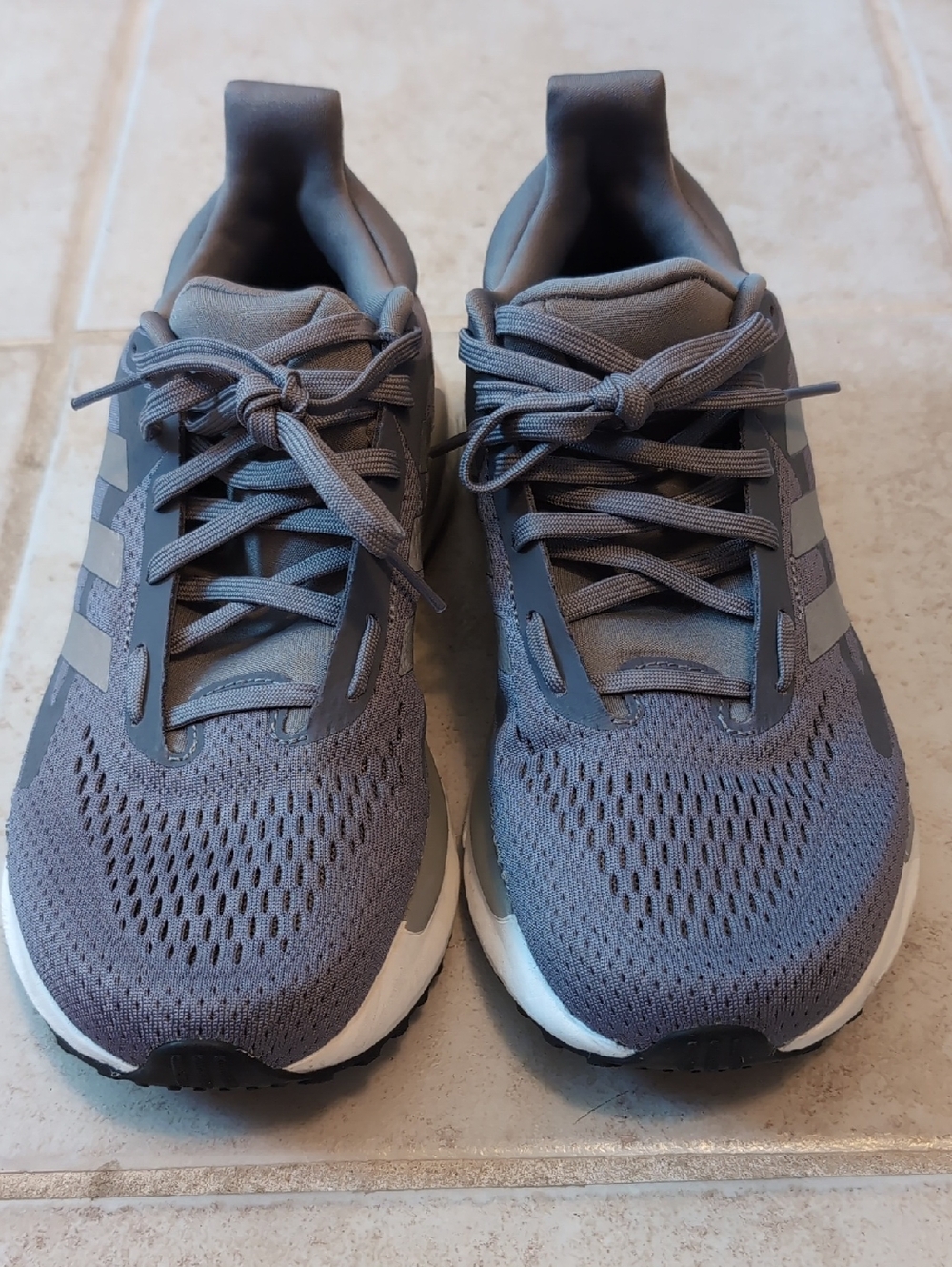 adidas  Solar Glide 3 Gray Knit Running Sneakers